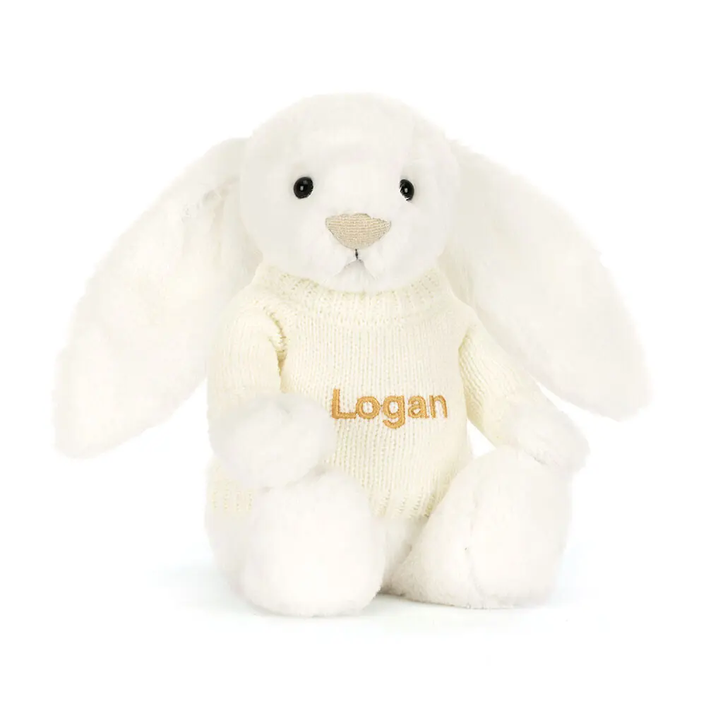 Bashful Luxe Bunny Luna with Personalized Cream Jumper